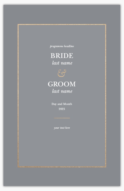 Design Preview for Design Gallery: Wedding Programmes, 21.6 x 13.9 cm