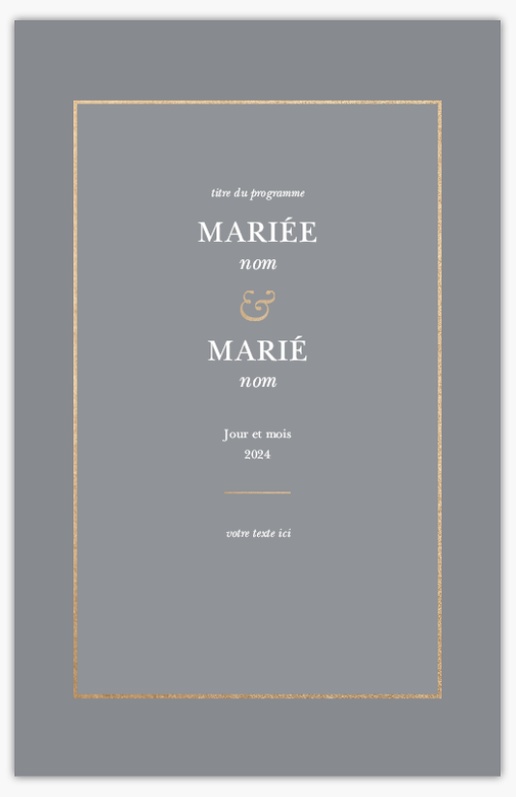 Aperçu du graphisme pour Galerie de modèles : Programmes de mariage pour Minimal, 21,6 x 13,9 cm