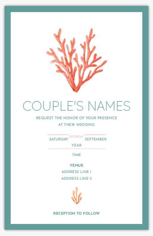Design Preview for Design Gallery: Nautical Wedding Invitations, 4.6" x 7.2" Flat