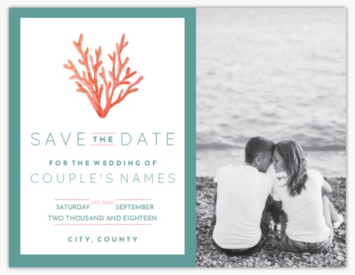 Design Preview for Design Gallery: Nautical Save The Date Cards, 13.9 x 10.7 cm