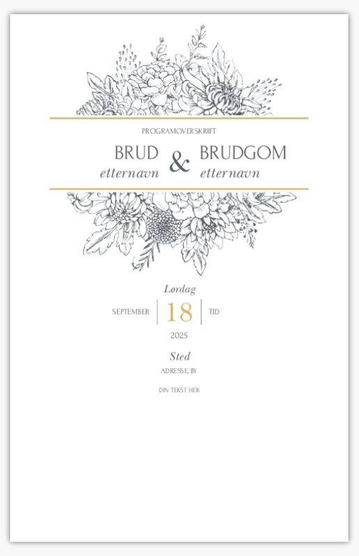 Forhåndsvisning av design for Designgalleri: Vinter Bryllupsprogrammer, 21,6 x 13,9 cm