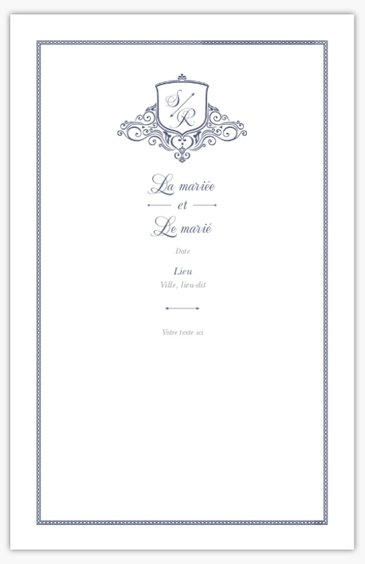 Aperçu du graphisme pour Galerie de modèles : programmes de mariage pour typographiques, 21,6 x 13,9 cm