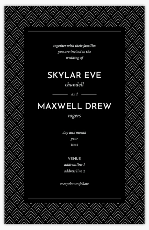 A black pattern wedding invite imperfectpatterns black gray design for Elegant