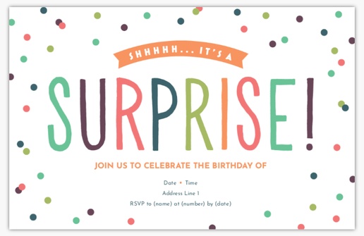 Design Preview for Design Gallery: Teen Birthday Invitations & Announcements, 4.6” x 7.2” Flat