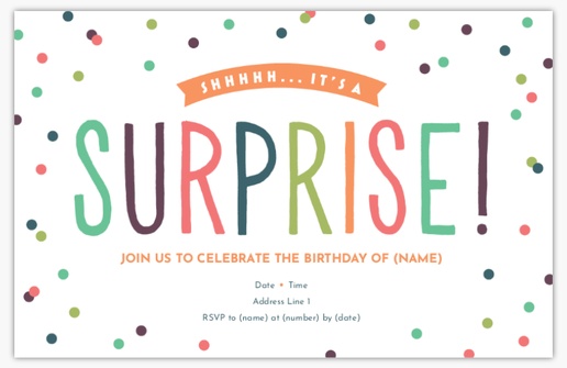 A surprise birthday typography white brown design for Theme