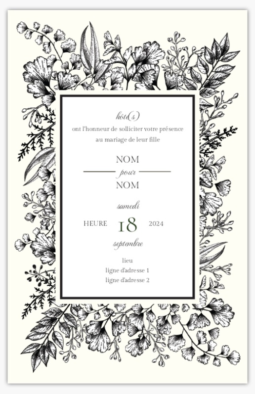 Aperçu du graphisme pour Galerie de modèles : faire-part de mariage, Non pliées 18.2 x 11.7 cm