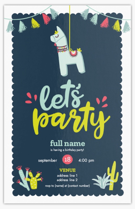 Design Preview for Teen Birthday Invitations, Flat 18.2 x 11.7 cm