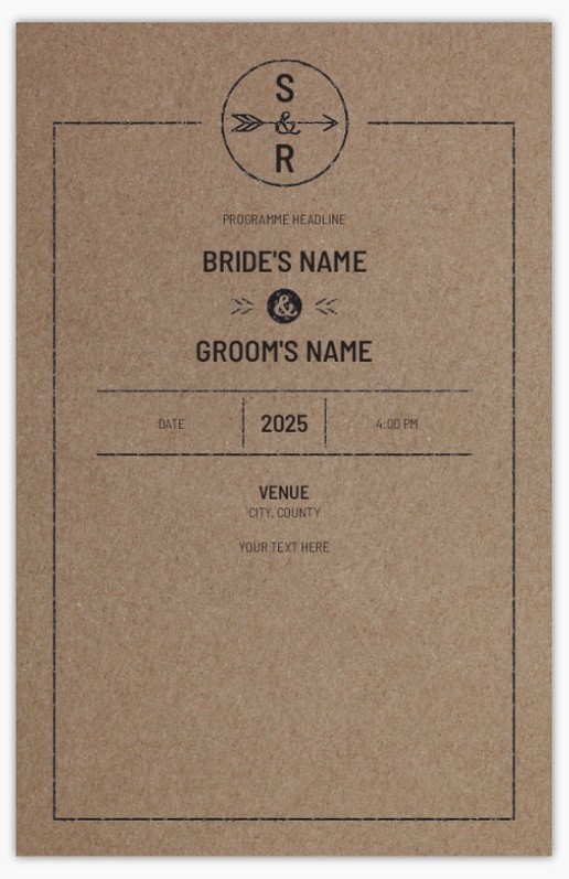 Design Preview for Design Gallery: Wedding Programmes, 21.6 x 13.9 cm
