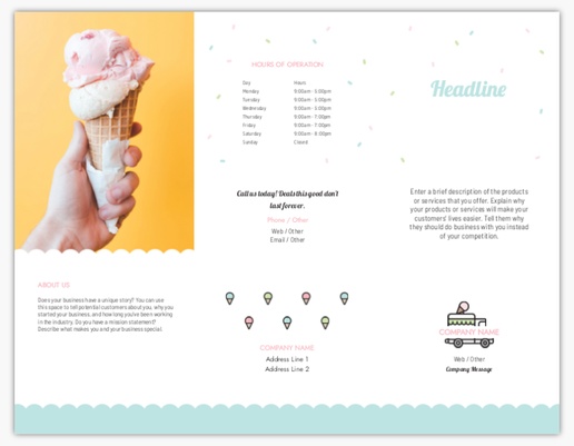 Design Preview for Food & Beverage Custom Menus Templates, Tri-Fold Menu