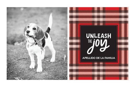 Un Tarjeta de Navidad de animales tarjeta de vacaciones de perro diseño marrón rosa para Días festivos con 1 imágenes