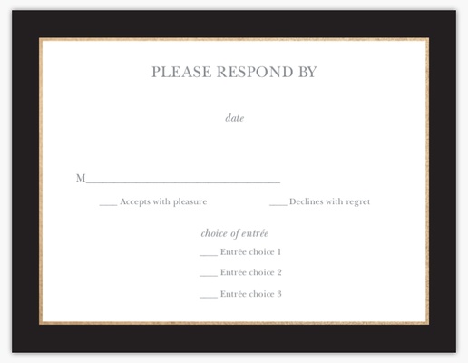 A wedding rsvp text only white black design for Events