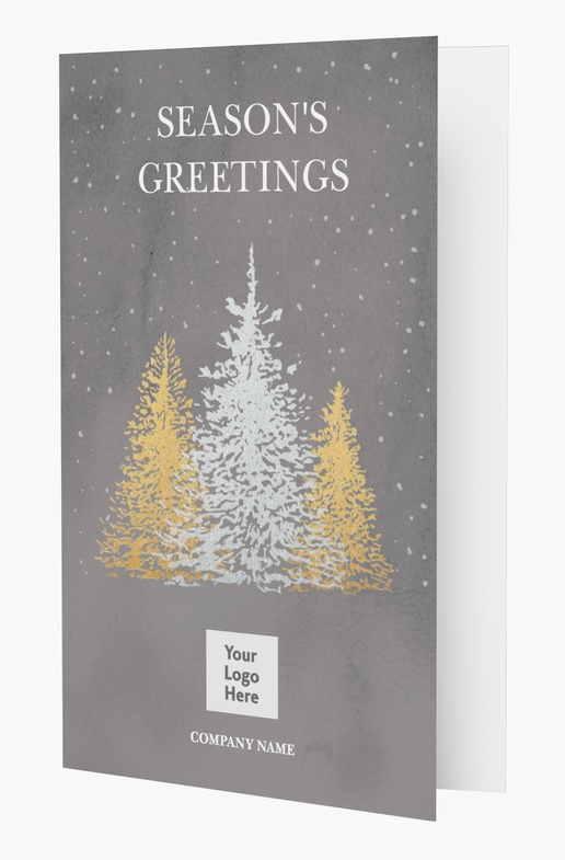 A metallic christmas trees 1 image gray design for Greeting with 1 uploads
