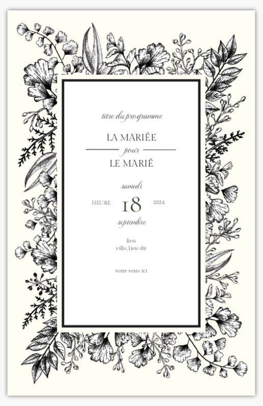 Aperçu du graphisme pour Galerie de modèles : Programmes de mariage pour Vintage, 21,6 x 13,9 cm