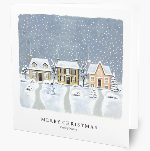 Design Preview for Snowflakes & Winter Scenes Christmas Cards Templates, Folded 5.5" x 5.5" 