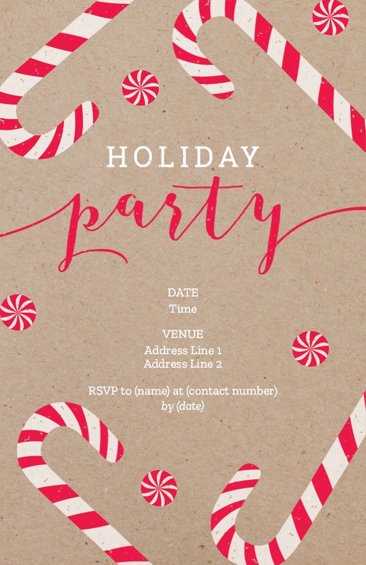 A holiday party invite kraft paper gray cream design for Events