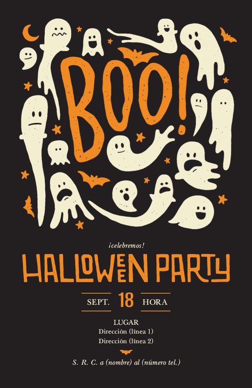 Un halloween invitación de Halloween diseño negro crema para Eventos