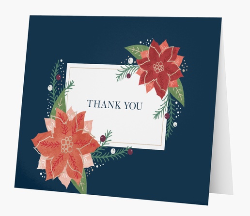 A holiday christmas thank you blue white design for Holiday