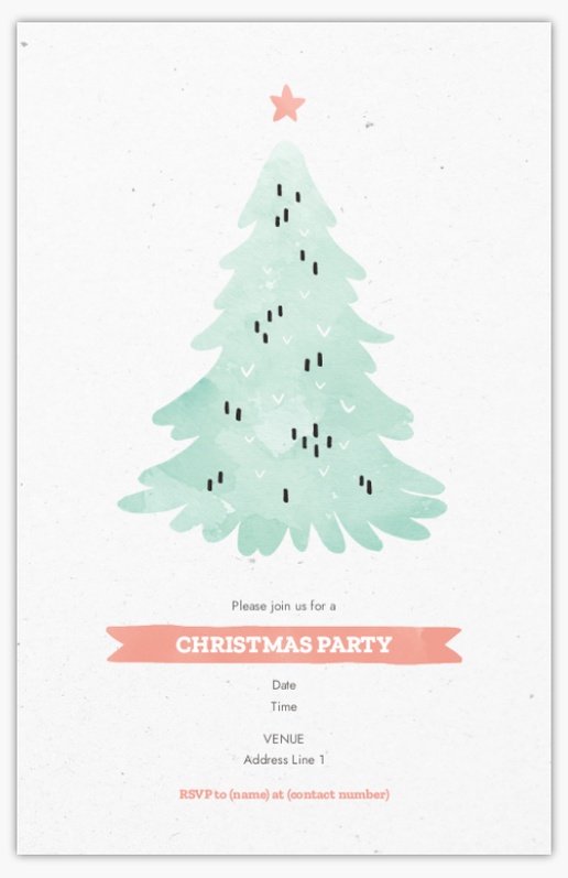 Design Preview for Christmas Invitations & Announcements Templates, 4.6” x 7.2” Flat