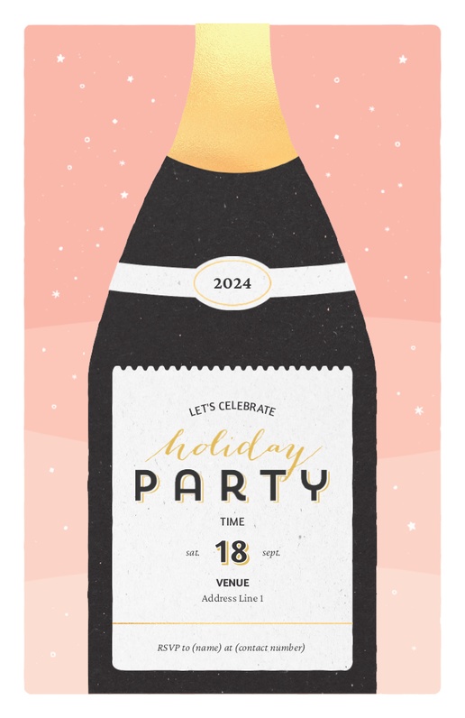 A party illustration cream black design for Events