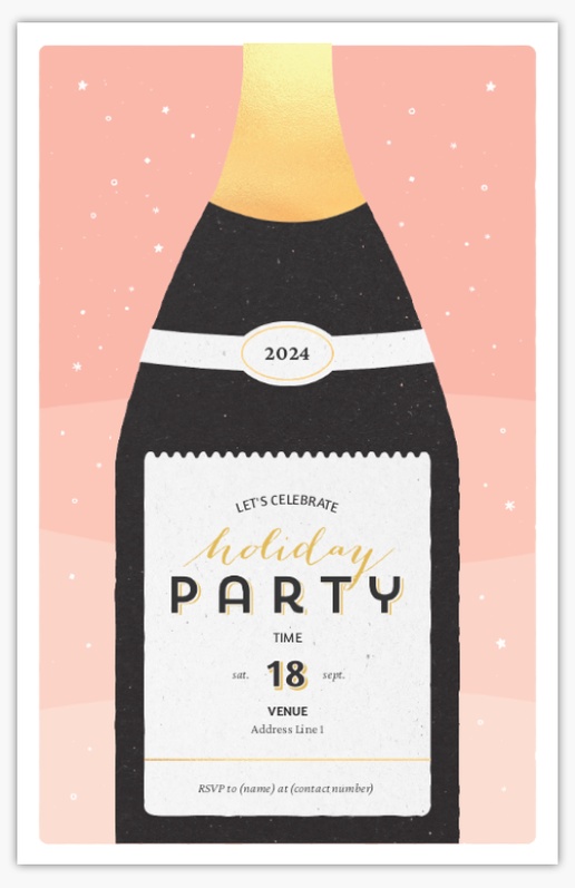 Design Preview for New Year Invitations & Announcements Templates, 4.6” x 7.2” Flat