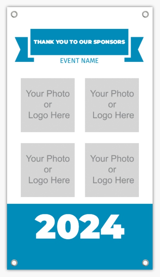 A 3개의 그림 3 cartões das fotos blue white design for Events with 4 uploads