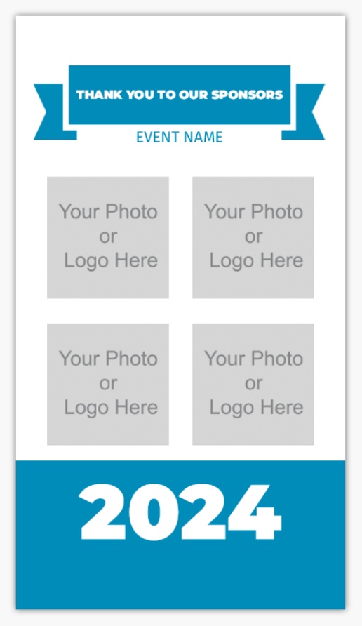 A 3개의 그림 3 cartões das fotos blue white design for Events with 4 uploads