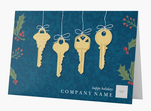 A real estate holiday card logo blue cream design for Business with 1 uploads