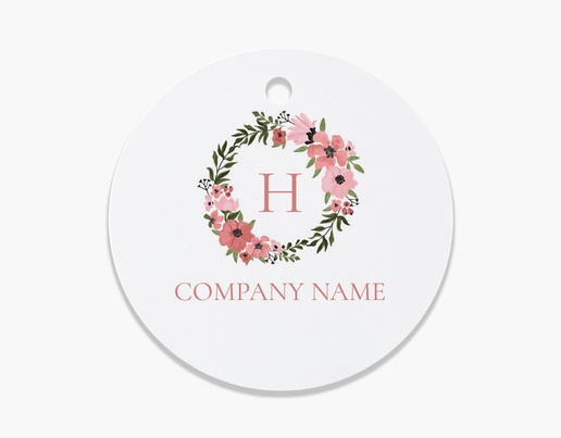 A initial flower white pink design for Floral