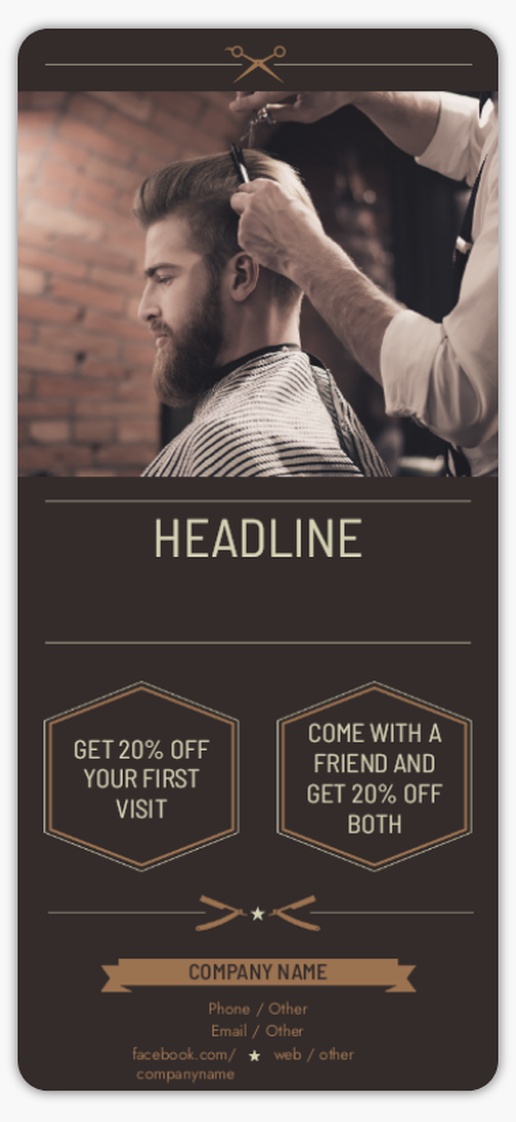 A men grooming vertical gray design for Referrals