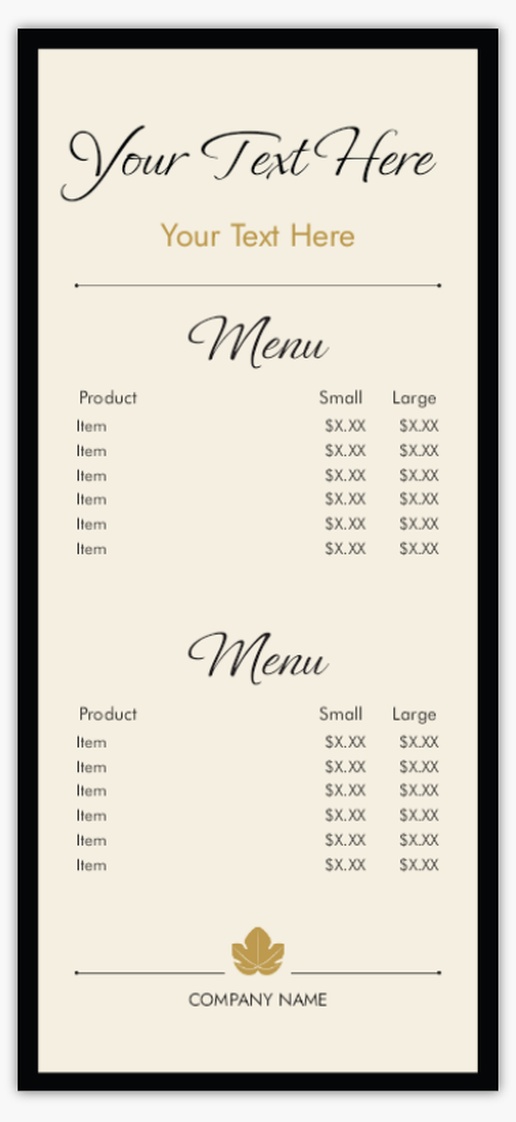 Design Preview for Food & Beverage Custom Menus Templates, Flat Menu