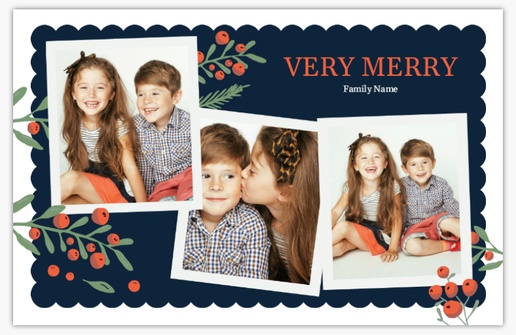 A 3 pictures greenery and berries blue gray design for Christmas with 3 uploads