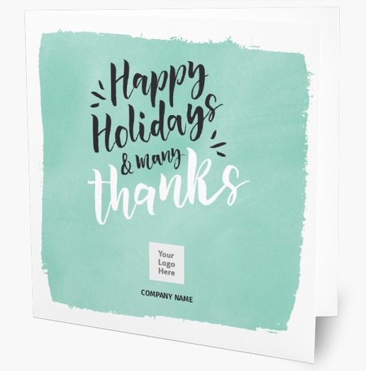 A business business holiday card gray green design for Business with 1 uploads