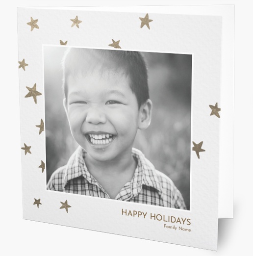 A christmas stars metallic stars white gray design for Greeting with 1 uploads