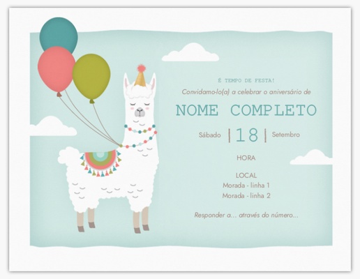 Pré-visualização do design de Convites de aniversário para crianças , 13,9 x 10,7 cm