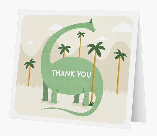 A cute dinosaur dinosaur thank you cream green design for Birthday