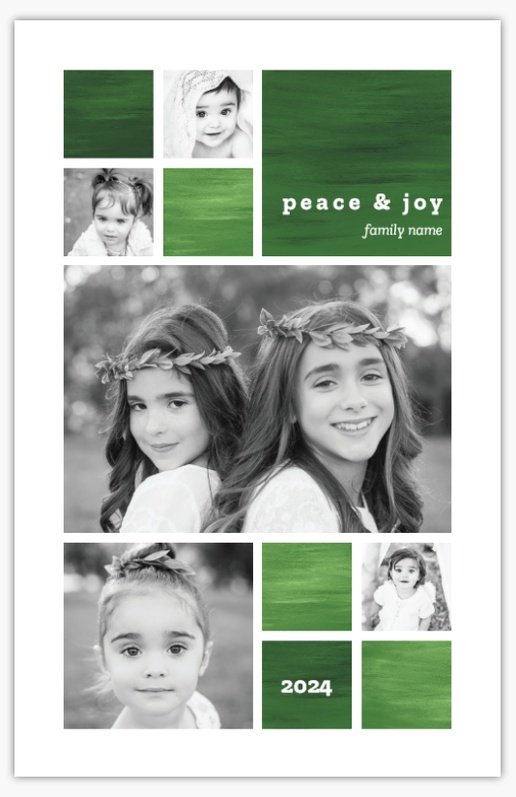 A green color blocks modern gray green design for Holiday with 5 uploads