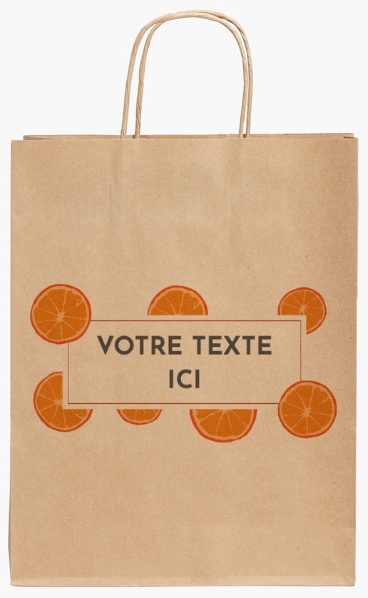 Aperçu du graphisme pour Galerie de modèles : sacs en papier kraft pour produits de la ferme, 240 x 110 x 310 mm