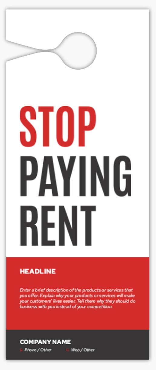 A stop paying rent real estate agent red gray design