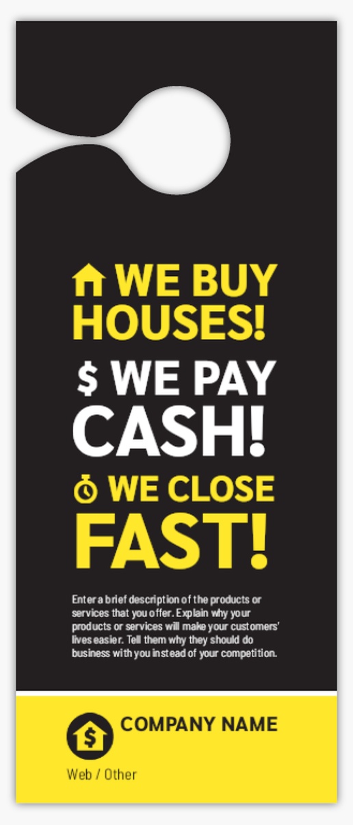 A we buy houses cash for homes gray yellow design
