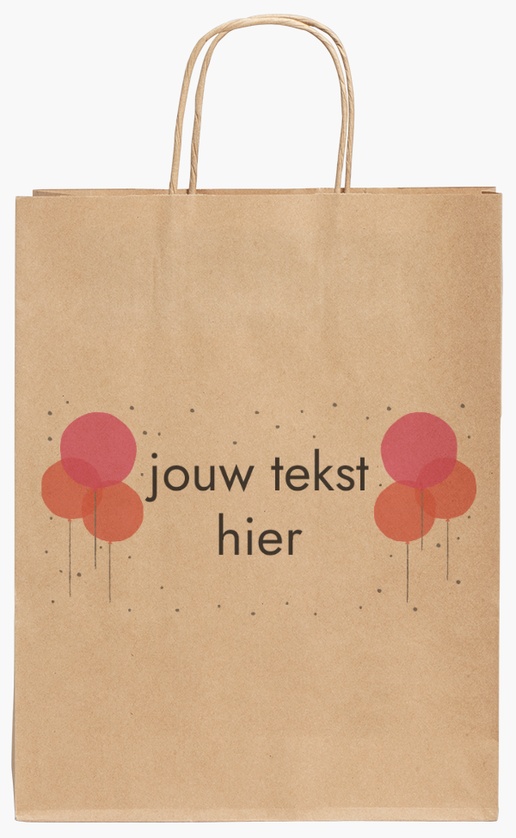Voorvertoning ontwerp voor Ontwerpgalerij: Verjaardag - volwassene Kraftpapieren tassen, 240 x 110 x 310 mm