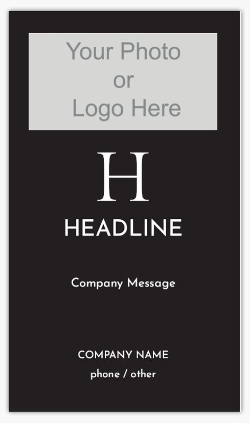A vertical conservative black gray design with 1 uploads