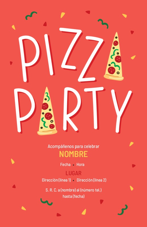 Un cumpleaños con pizza cena de pizza diseño rojo crema para Unisex