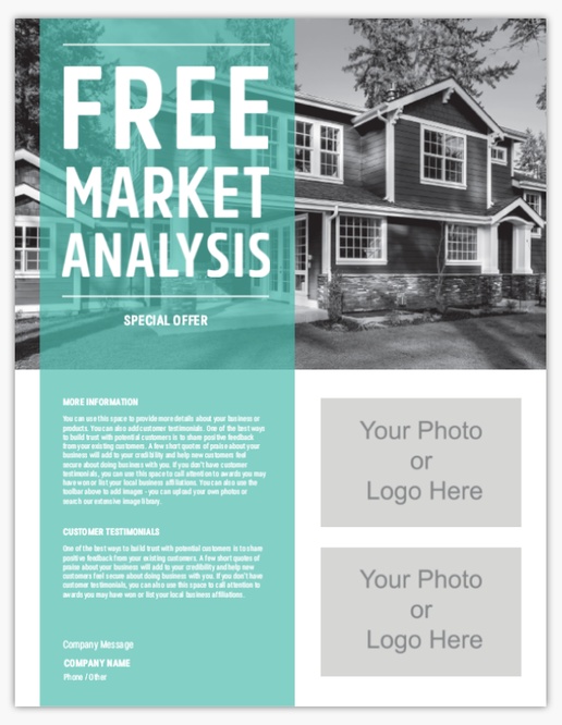 Design Preview for Real Estate Appraisal & Investments Custom Flyers Templates, 8.5" x 11"