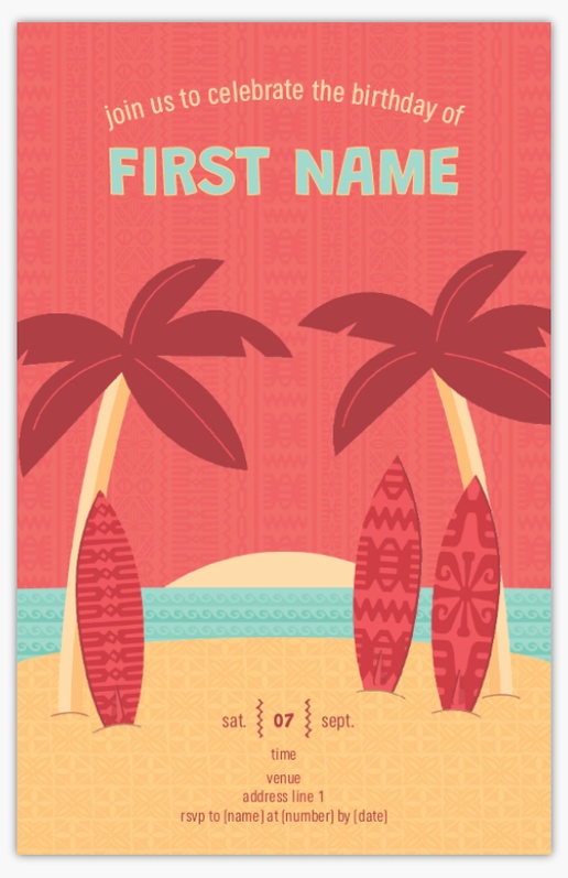 A bright tropical pink brown design for Child Birthday