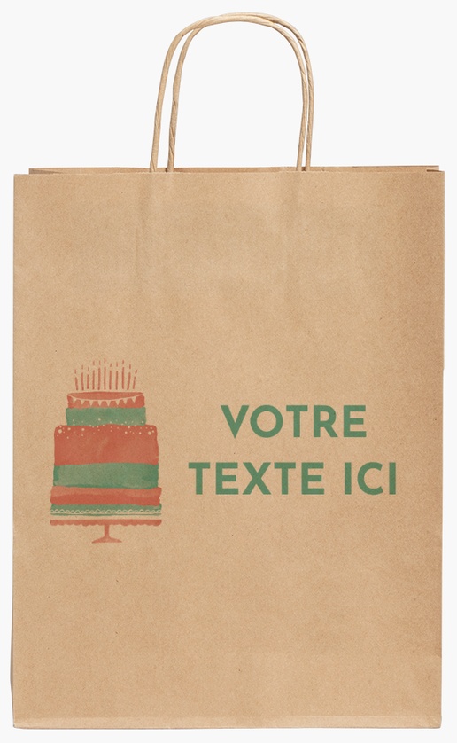 Aperçu du graphisme pour Galerie de modèles : sacs en papier kraft pour boulangerie/pâtisserie, 24 x 11 x 31 cm