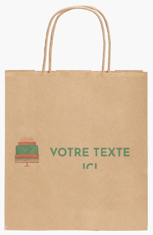 Aperçu du graphisme pour Galerie de modèles : sacs en papier kraft pour boulangerie/pâtisserie, 19 x 8 x 21 cm