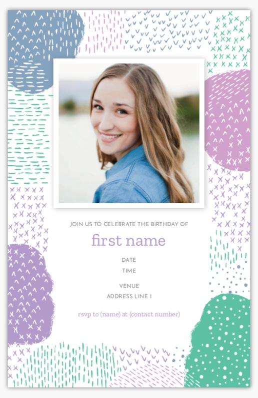 Design Preview for Teen Birthday Invitations & Announcements Templates, 4.6” x 7.2” Flat