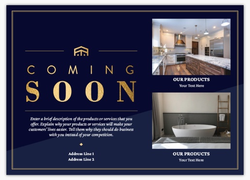 A bold coming soon home blue gray design for Modern & Simple