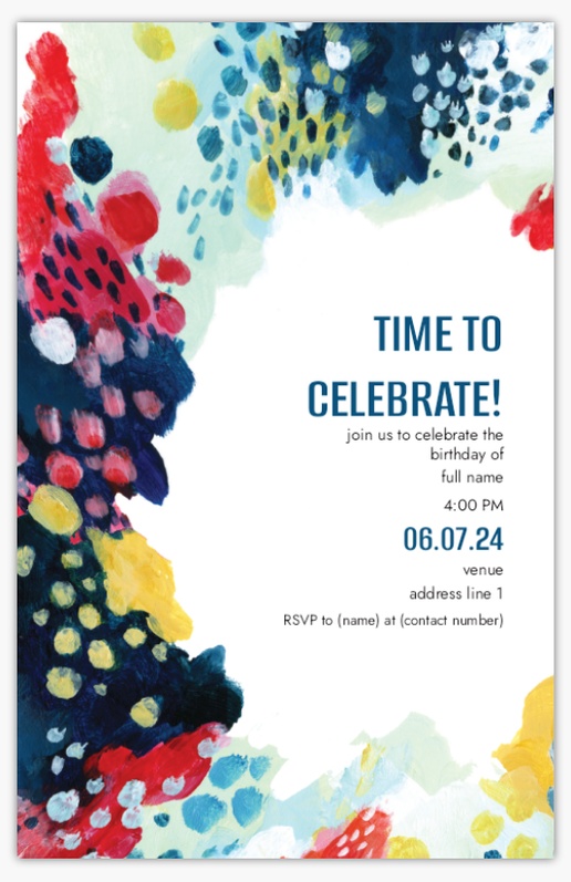 Design Preview for Bold & Colorful Invitations & Announcements Templates, 4.6” x 7.2” Flat