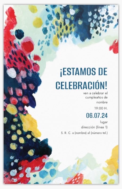 Vista previa del diseño de Invitaciones para cumpleaños de adultos, Plano 18,2 x 11,7 cm